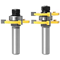 Juego de lengüetas y ranuras 1-2&quot- (12.7mm) - APLUS Juego de brocas de enrutador - Herramienta de fresado de madera para…
